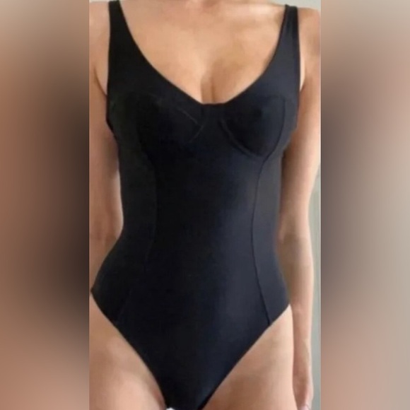 NWT We Are HAH Free People Eyes on Top Bodysuit in Black - Picture 1 of 5